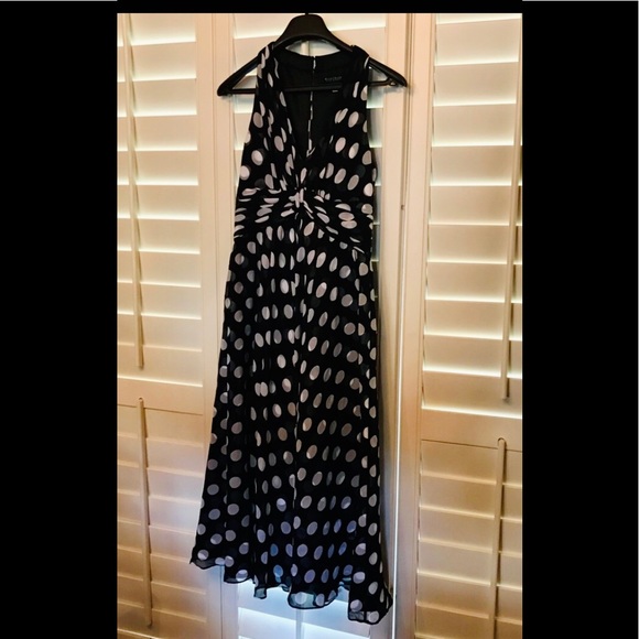 Polka Dot Chiffon White House Black Market Dress - Picture 2 of 4